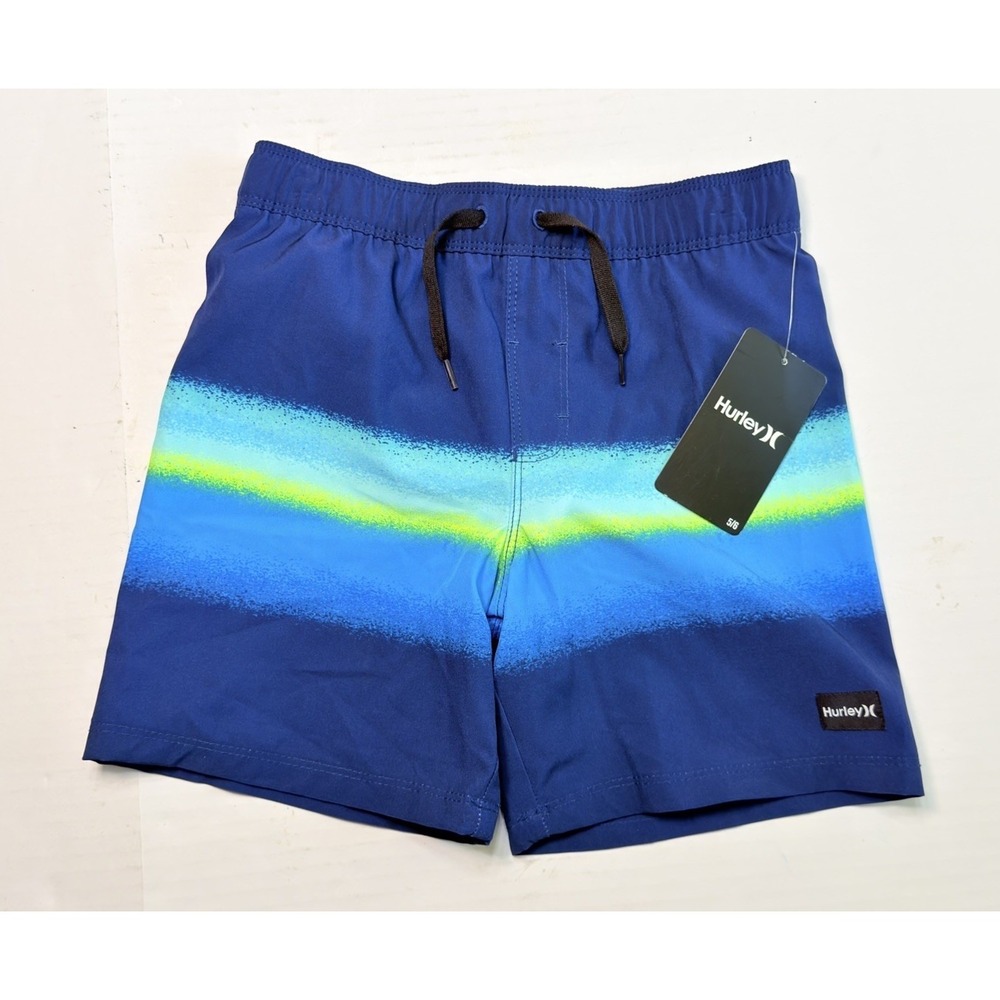 NWT Hurley Boys 5/6 Board Shorts Blue UPF 50+ Swim Trunks Surf Beach